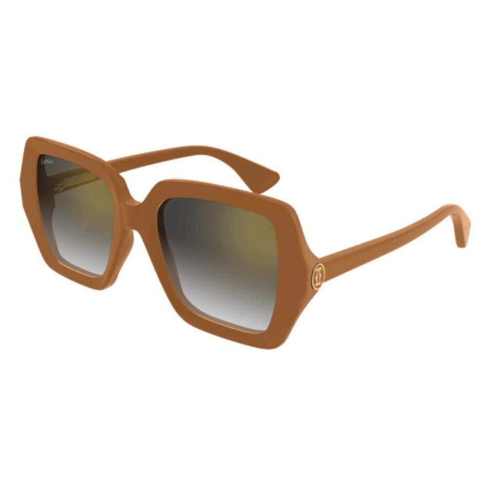 Cartier CT0507S-004 Sunglasses Brown Acetate Square
